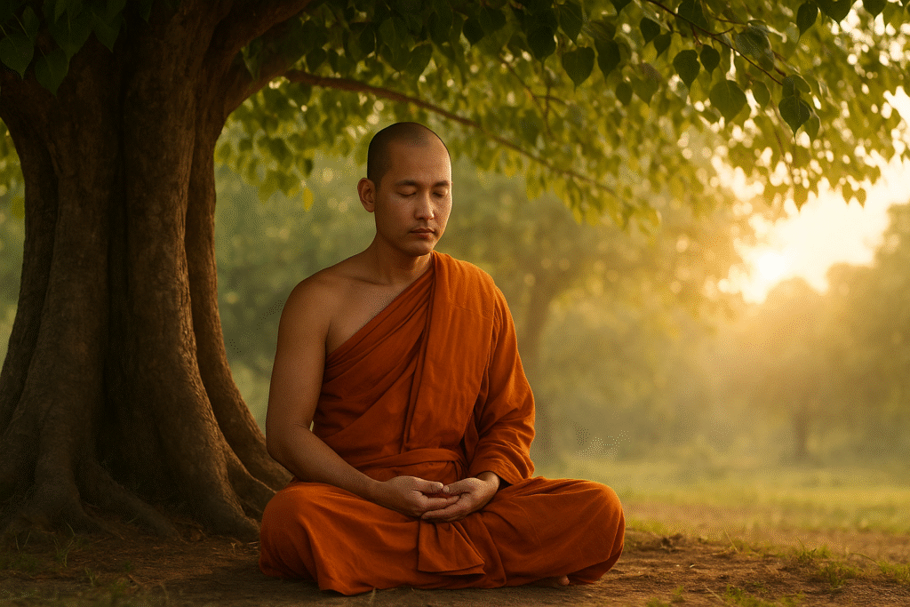 बुद्ध ध्यान करते हुए – शांति और सफलता का प्रतीक